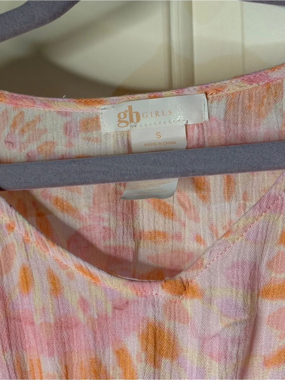 GB girls Pink & Orange Tie-Dye Tassel Boho Coverup